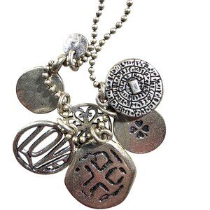 Charm Necklace Silver-Tone Ball Chain lucky brand love womens jewelry clover